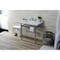 Kingston Brass 36 Carrara Marble Console Sink with Stainless Steel Legs, Marble WhitePolished Nickel LMS3622M86ST - alternate 3